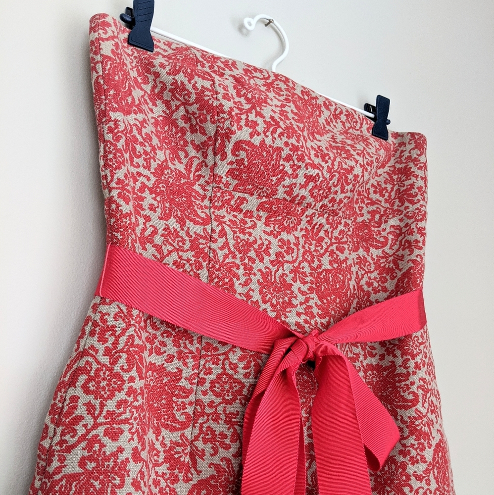 ๐จ๐ฆ Sweet Chemise Linen Damask Strapless Dress Made In Canada - Picture 4 of 6